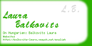 laura balkovits business card